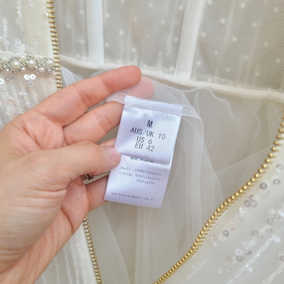 Bronx and Banco | Mademoiselle Bridal Sequin Sparkle Midi Dress Size Medium - Picture 15 of 16